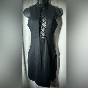 Kameli Boutique Black Mini Dress with Asymmetrical thighs side slit